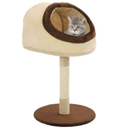 Arranhador para gatos bege e marrom