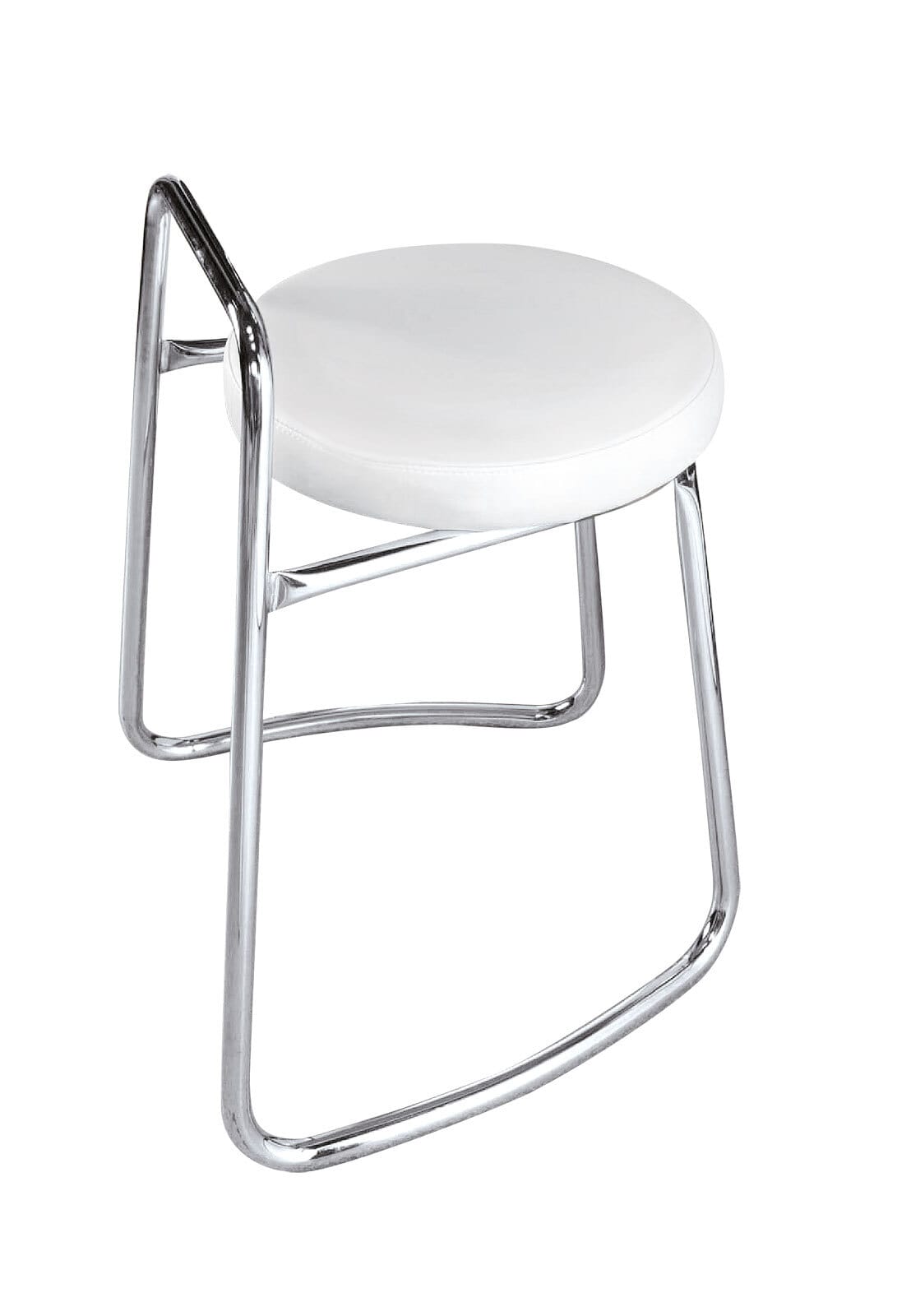 Badhocker Lederlook Weiß