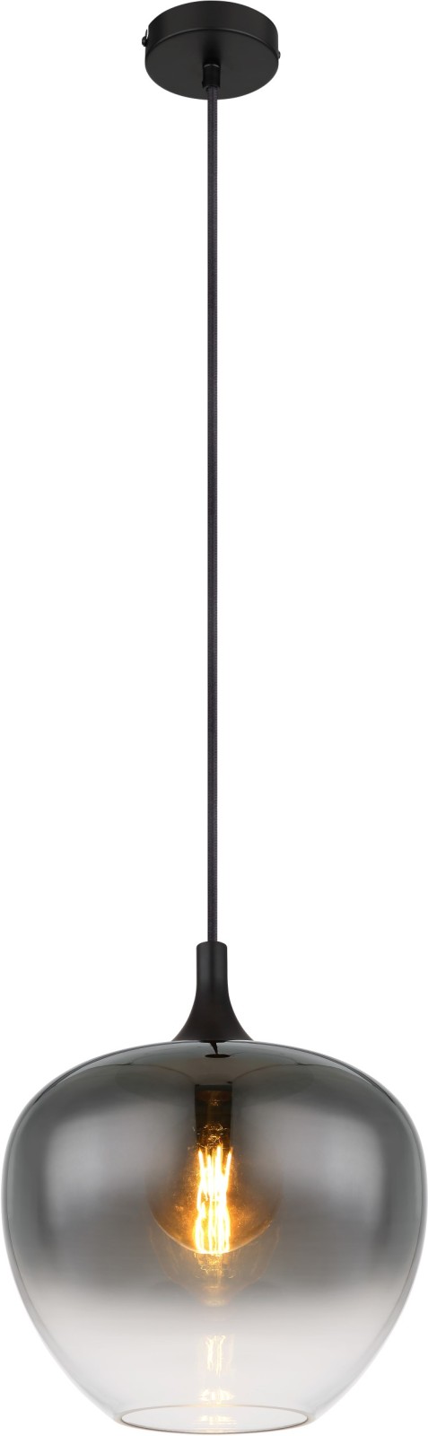 Hängeleuchte - schwarz-rauchfarben - Ø 29 cm