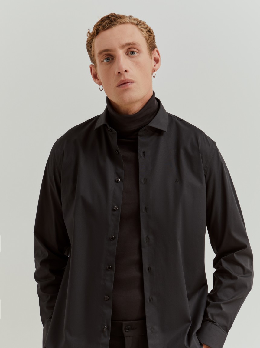 Camisa slim fit de algodão