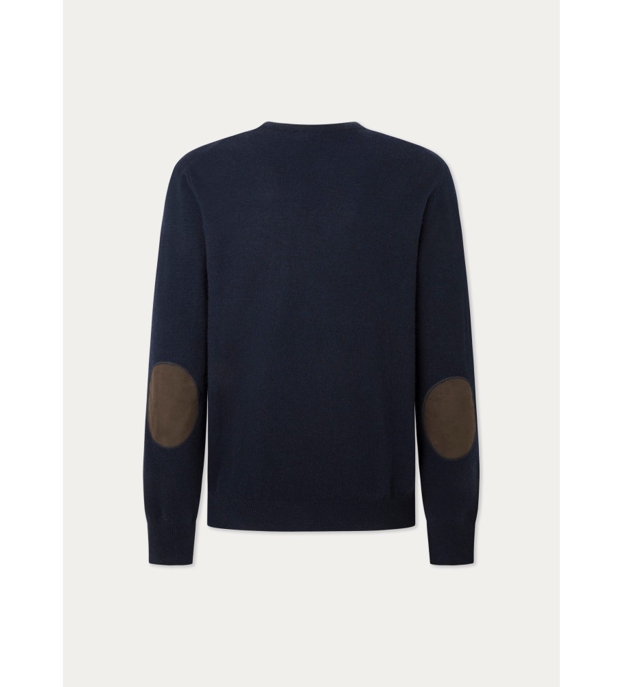 Hackett Jersey Merino Cash Mix azul marinho