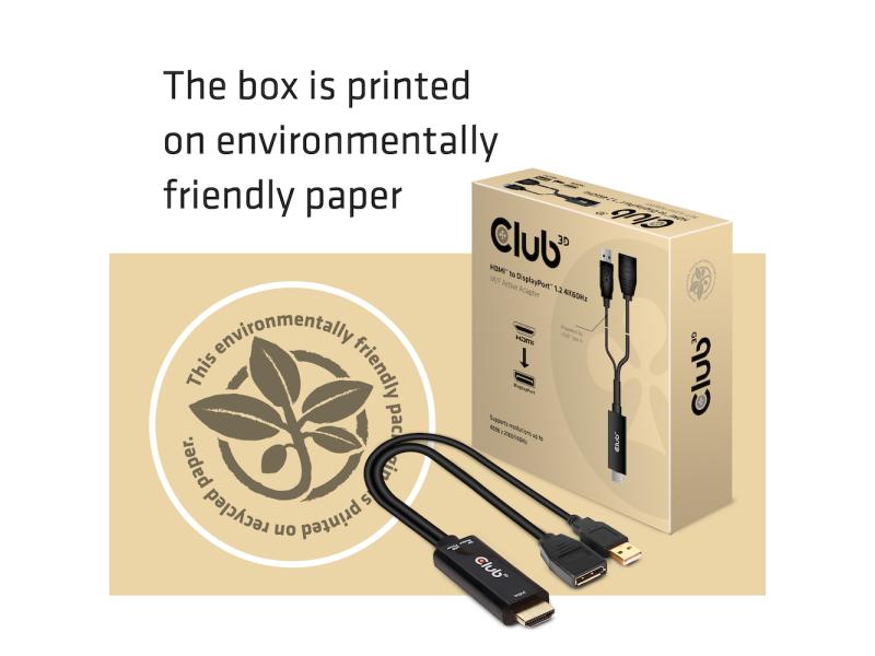 Club 3D Kabel HDMI 2.0 zu DP 1.2 4K60Hz HDMI - DisplayPort, HDMI 2.0 zu DP 1.2 4K60Hz