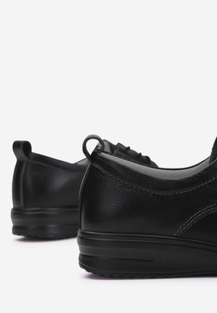 Chaussures casual femme en cuir noirs Mefira