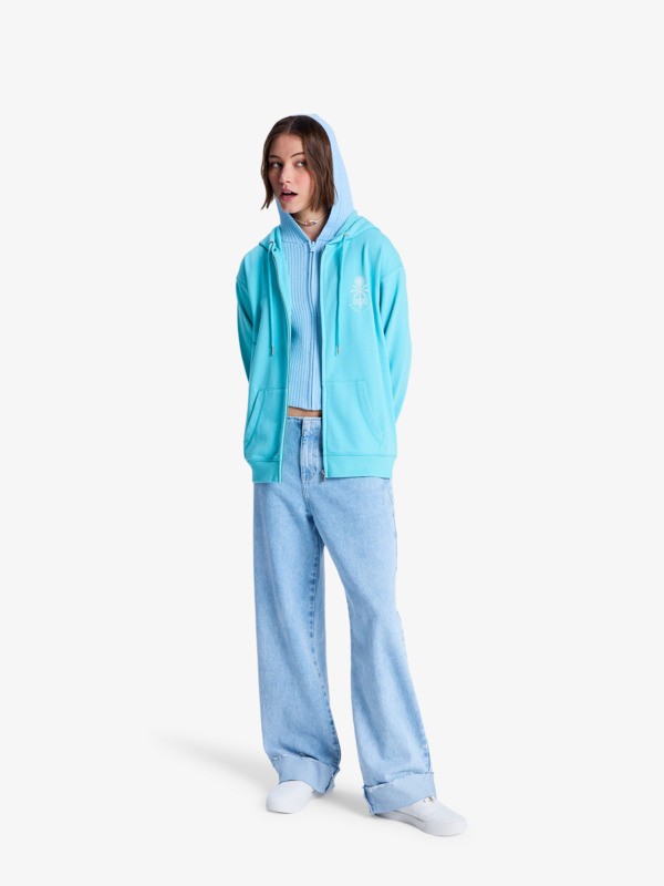 Surf Stoked Zip Terry Sweat à capuche zippé Bleu Femme