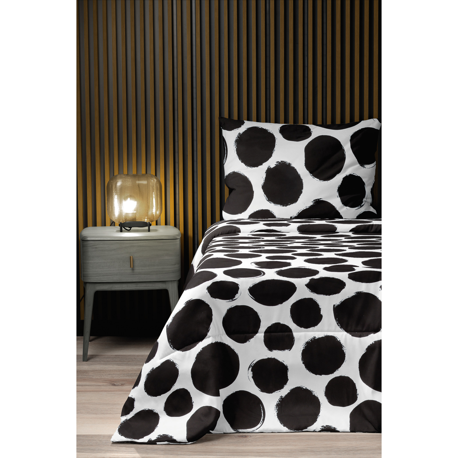Bettwäsche schwarze Punkte 50x70 Kissenbezug