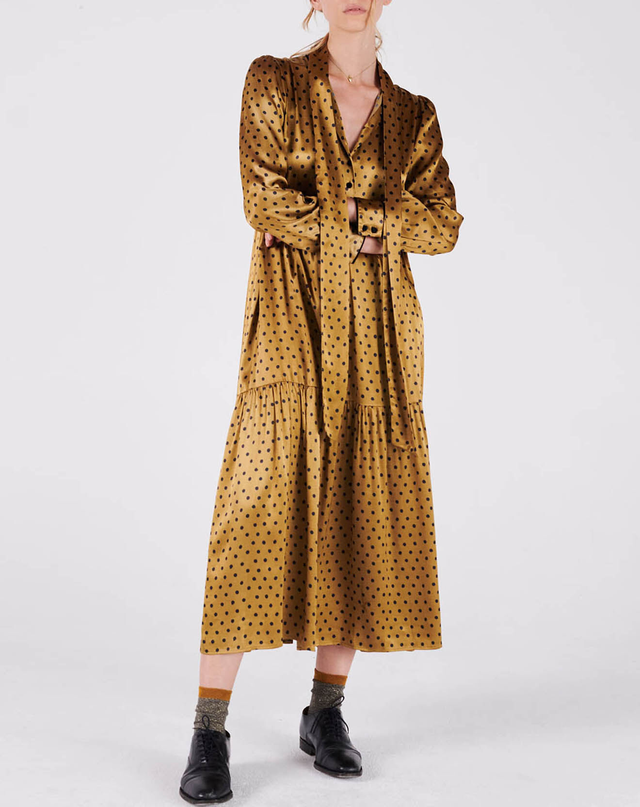 Swildens Robe Carlito à pois mordore