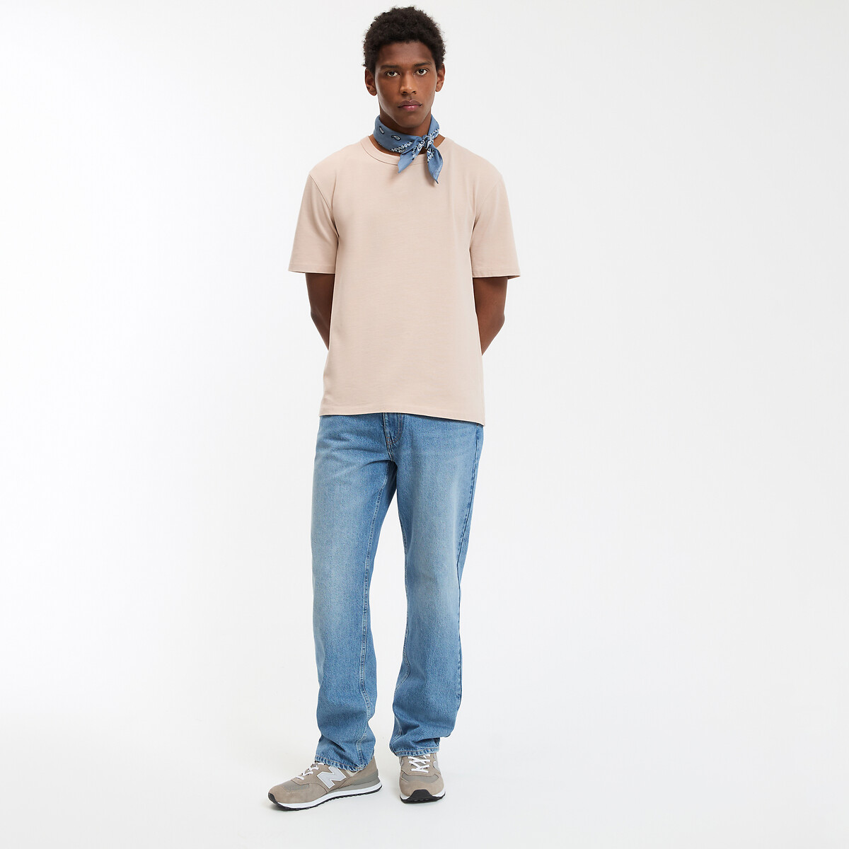 COLEÇÃO LA REDOUTE<br>Camiseta de gola redonda, malha de algodão