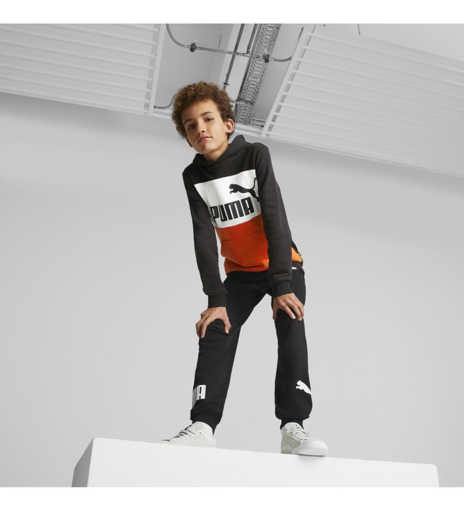 Moletom com capuz Puma Essential Colorblock, preto e vermelho