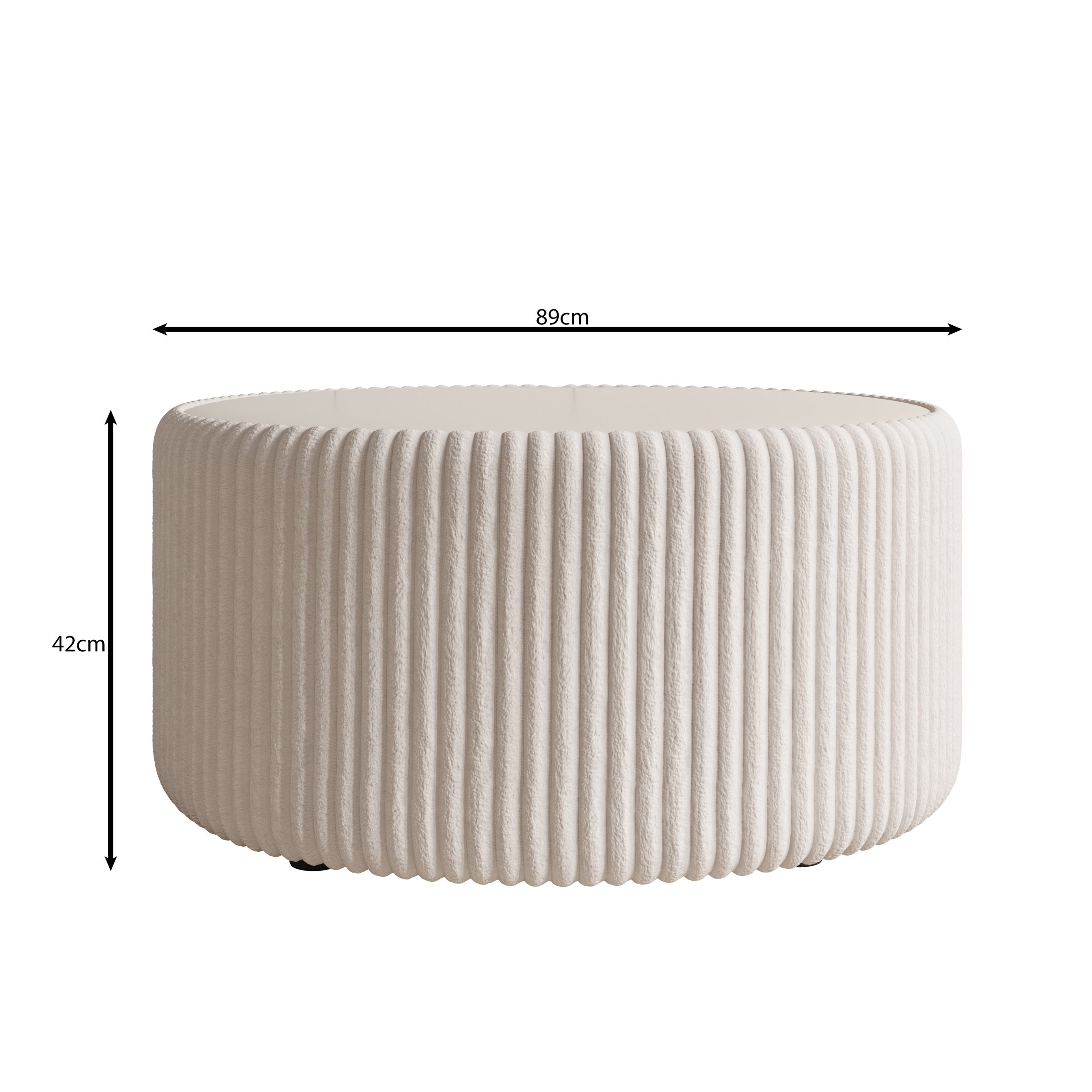 Marano - Salontafel - Fluffy ribstof wit - 89x89x42 cm