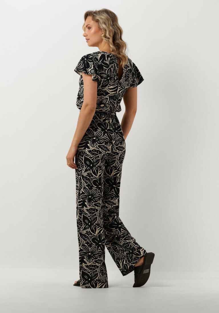 JANSEN AMSTERDAM zwarte jansen amsterdam jumpsuit vfb445 jersey printed jumpsuit square neckline