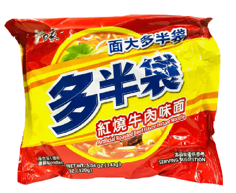 Baixiang Instant Noedels met Geroosterd Rundvleessmaak 143g