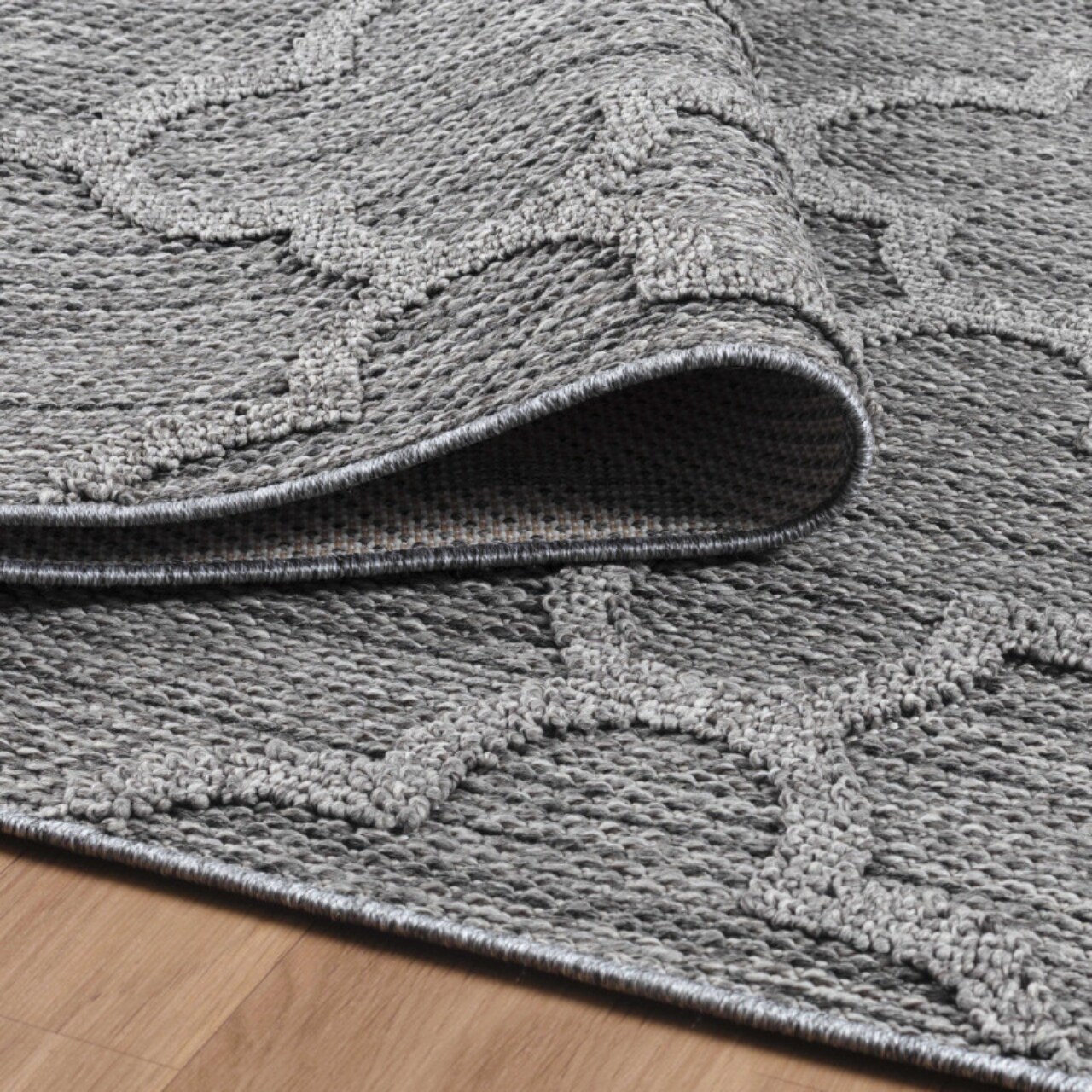 In & Outdoor-Teppich, Skandinavische Design, Sisal Optik, Flachgewebe Wetterfest