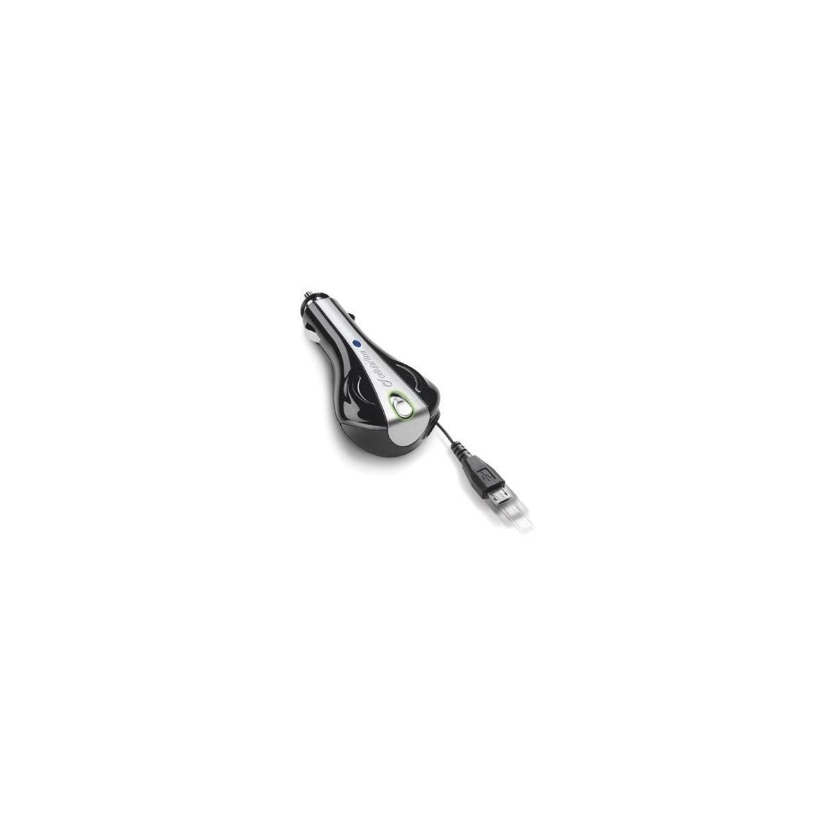 Cellularline Billader 12 V microUSB med fleksibel kabel