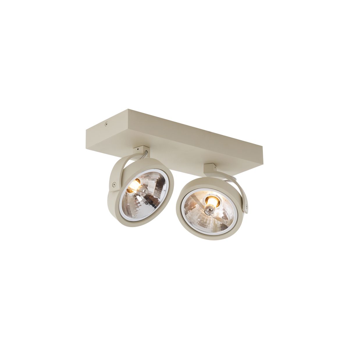Moderne plafondspot beige G9 rond draai- en kantelbaar 2-lichts - Go