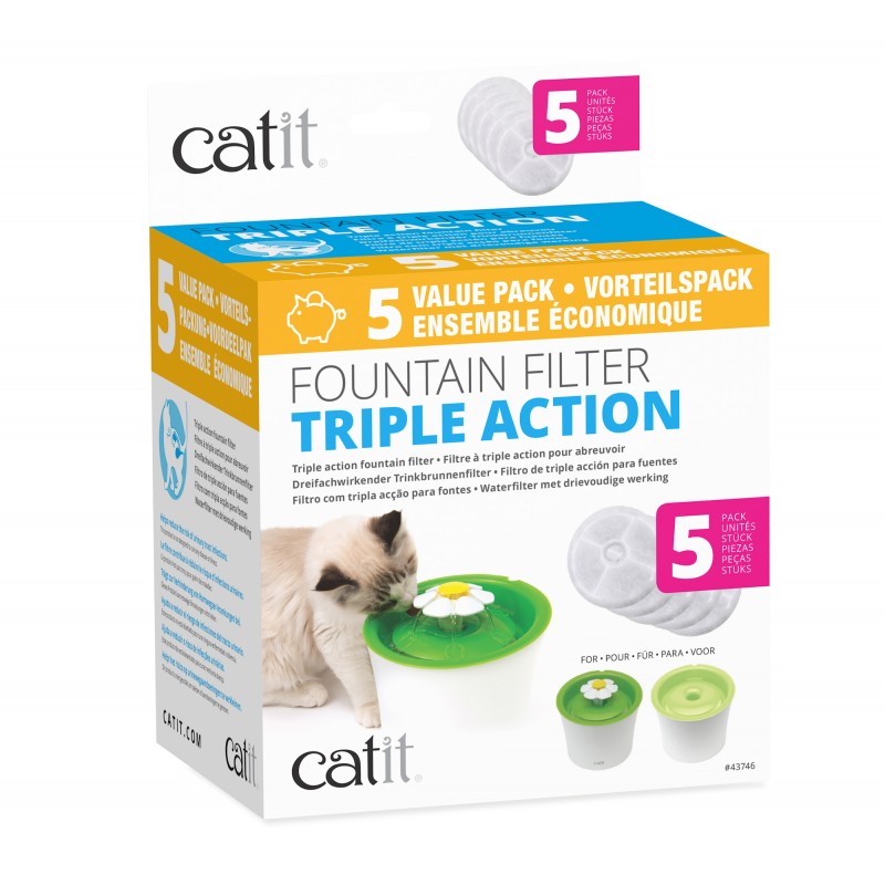Filtro de fonte Catit Triple Action, 5 unidades - ref. 43746