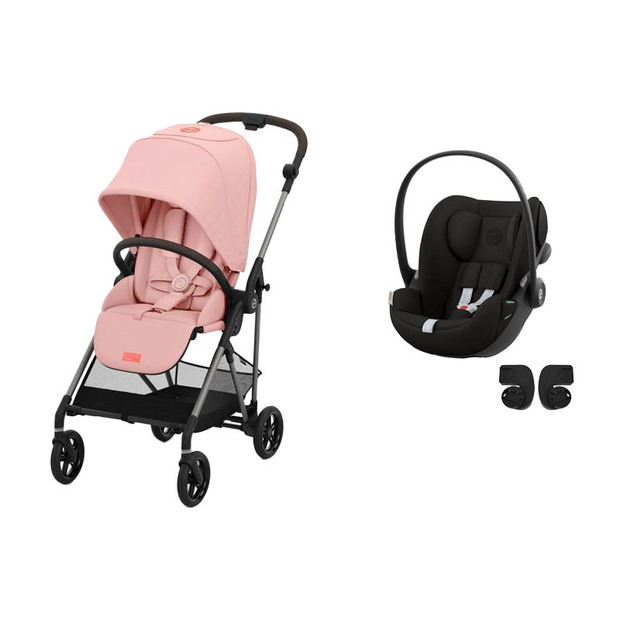 Poussette Duo Melio 4 TPE Candy Pink + CLOUD G i-Size Magic Black - CYBEX