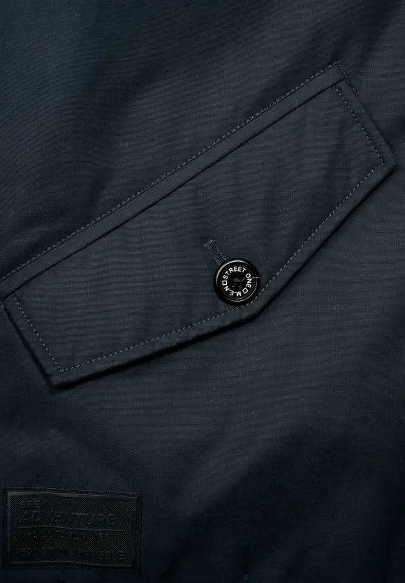 Winterjacke mit Kapuze - black blue
