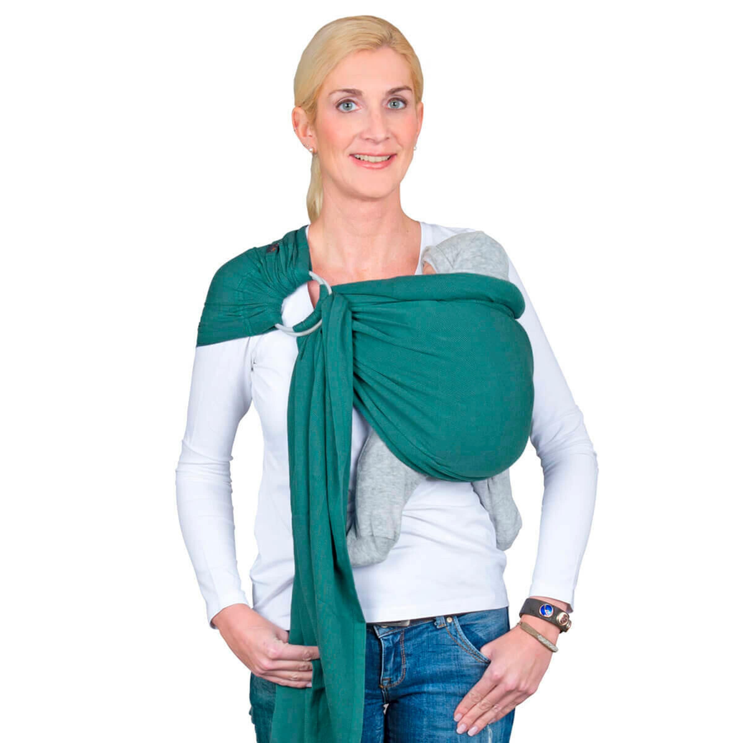 HOPPEDIZ® Babytragetuch Ring-Sling ultraleicht Hamburg forest
