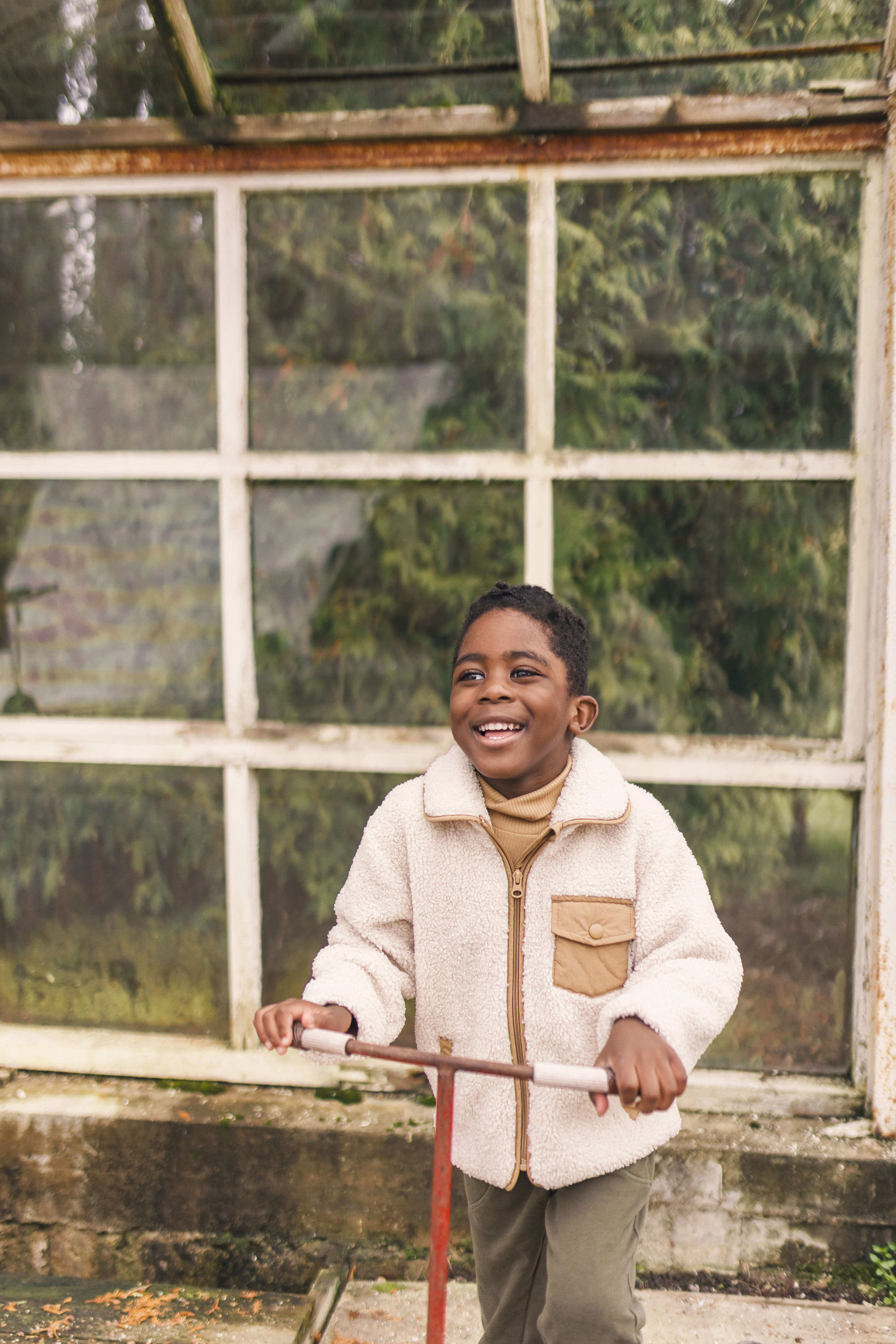 Teddy-Fleece Jacke OLDA in cumin block