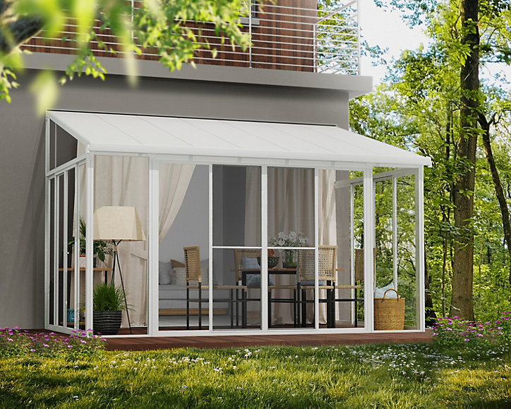 Double-porte moustiquaire blanche pour véranda Canopia
