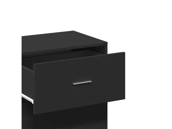 Armoire de rangement noir 56,5x39x90 cm bois d'ingénierie