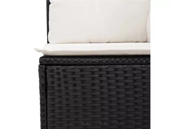 Salon de jardin 12 pcs avec coussins noir résine tressée