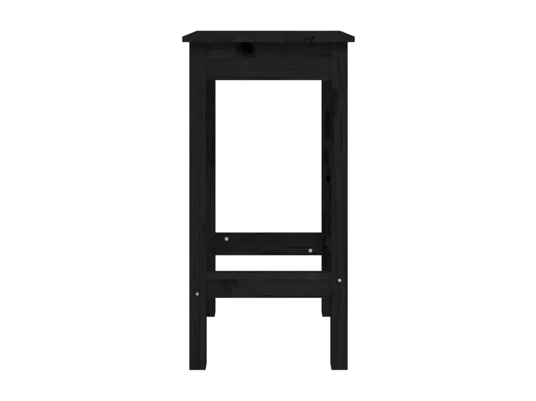 Ensemble de bar 3 pcs Noir Bois de pin massif