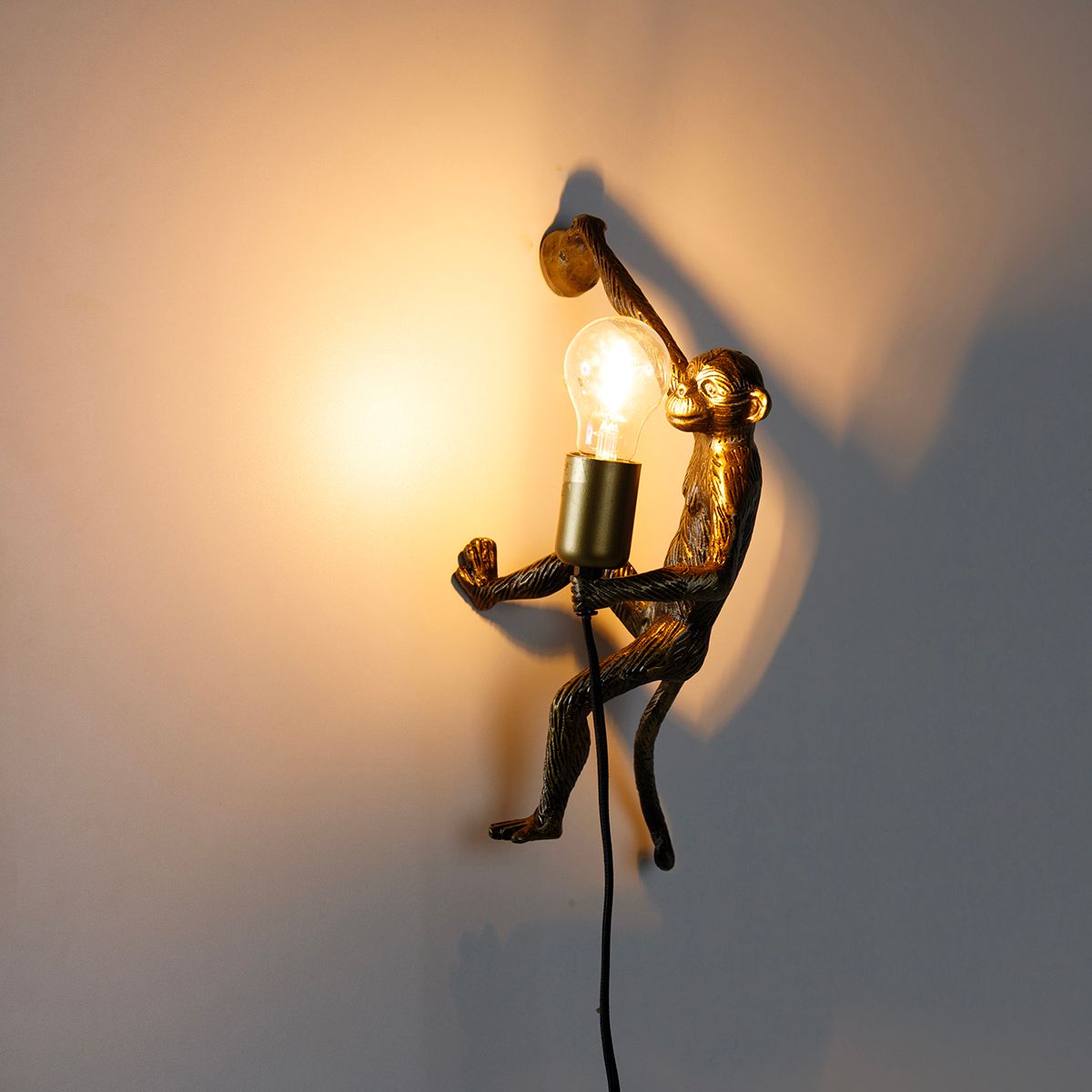 Klassieke wandlamp goud - Animal Monkey