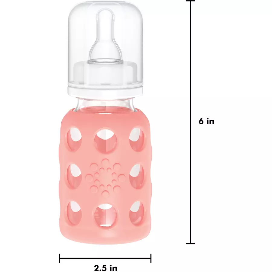 lifefactory Babyflasche aus Glas in cantaloupe 120ml