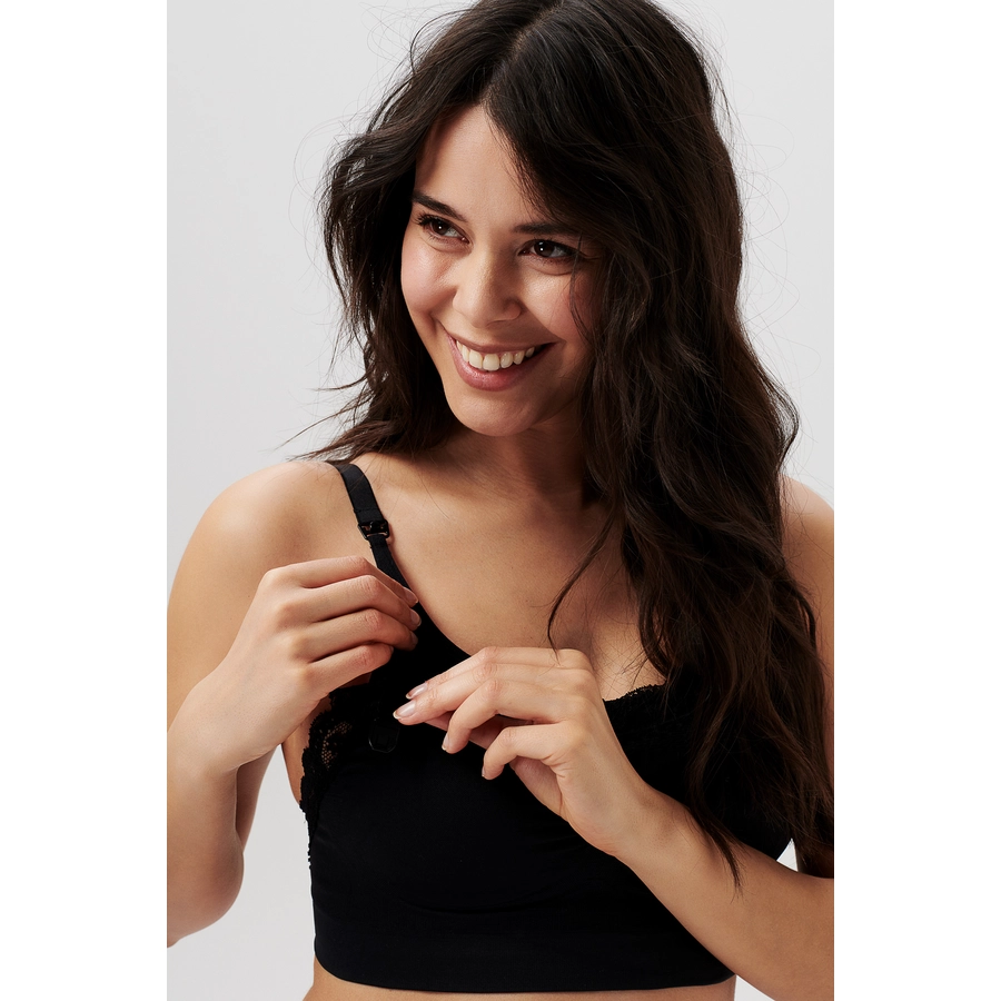 Noppies Nahtloser Still-BH Seamless nursing bra lace Black