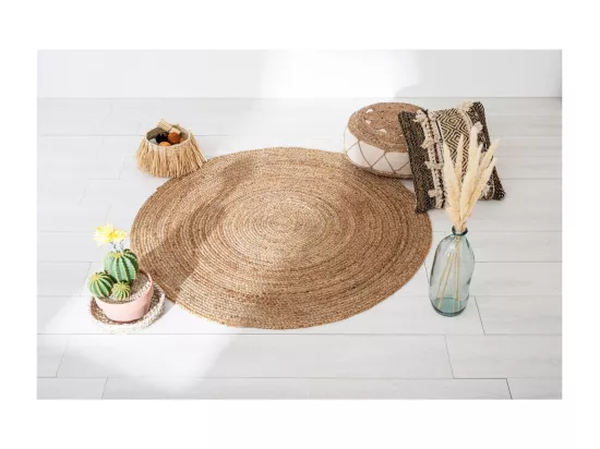 Tapis rond décoratif en Jute D 120 cm