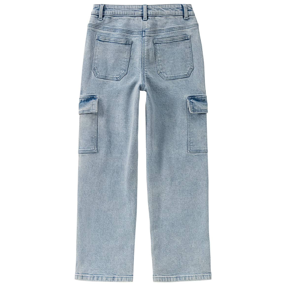 Beatwear Mädchen Cargo-Jeans mit geradem Bein hellblau