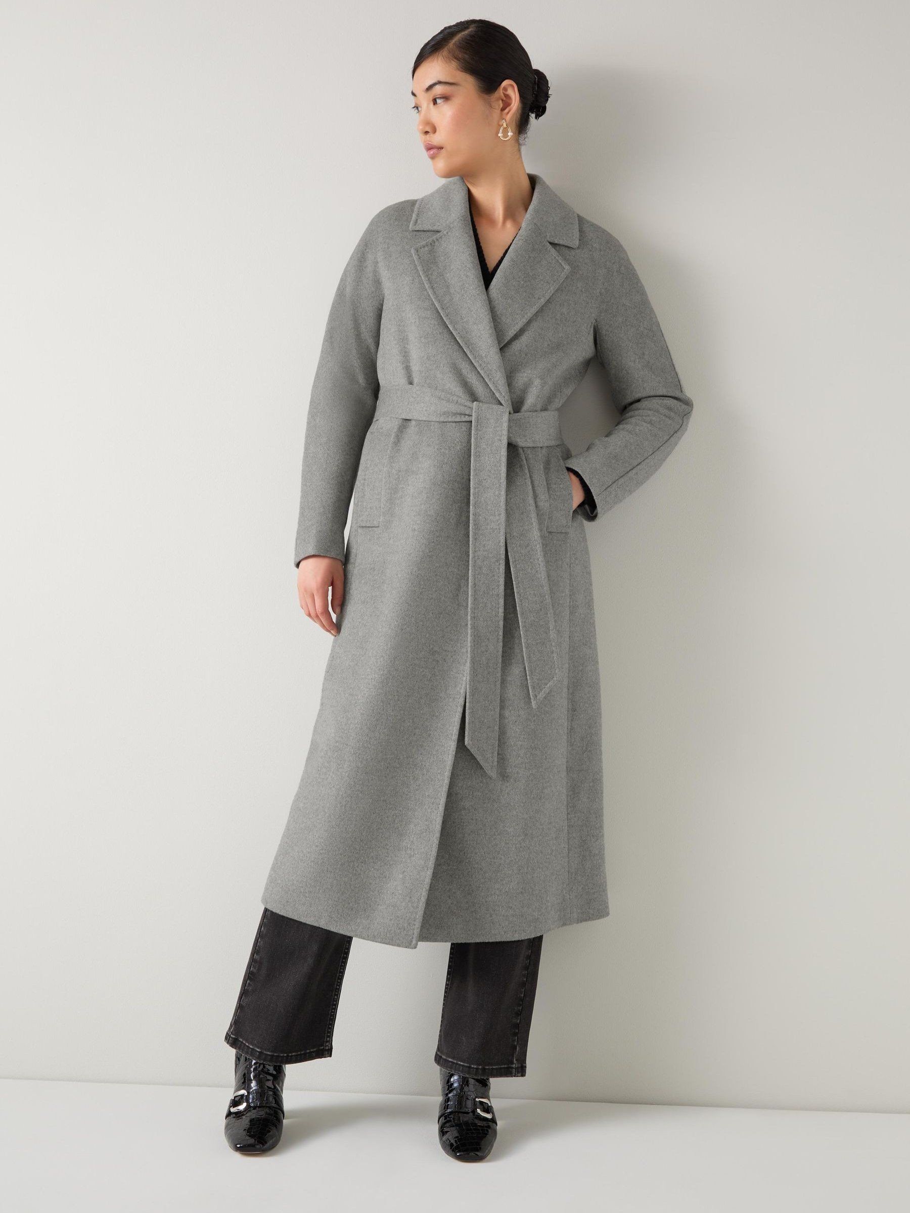 LK Bennett Francine Marl Wool Belt Maxi Coat