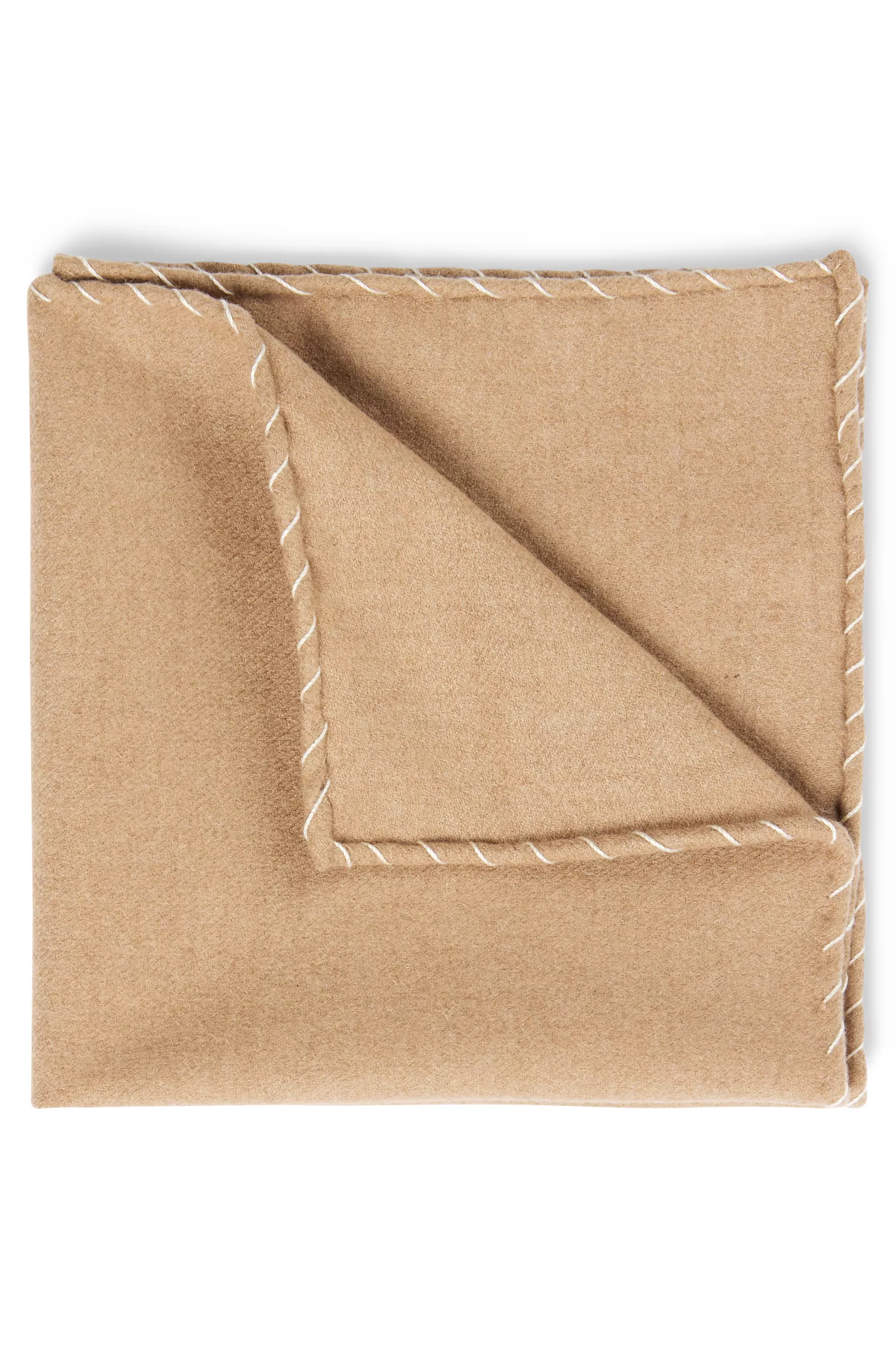 Lenço de bolso BOSS Camel em jacquard de pelo de camelo com elastano