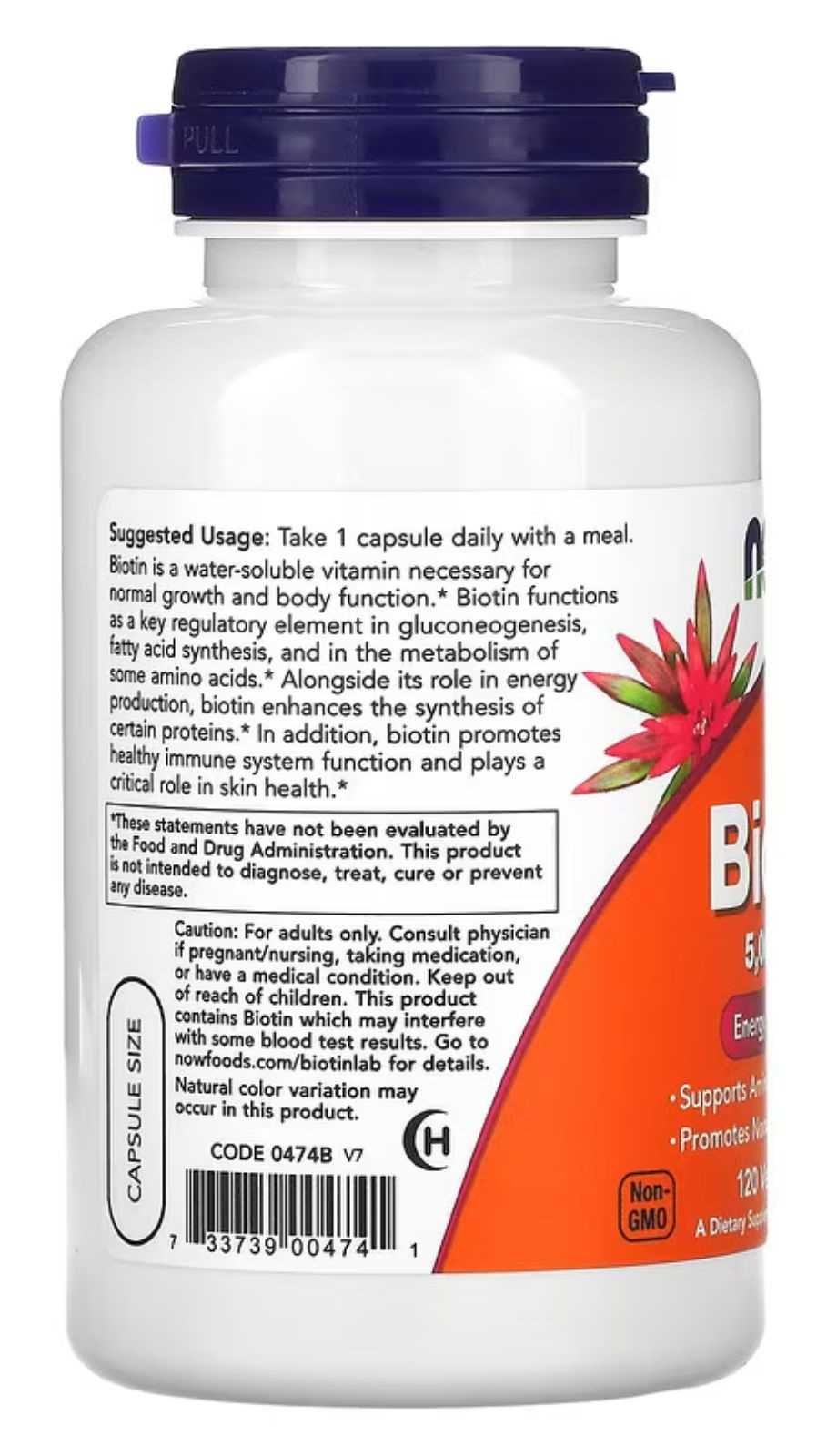 NOW Foods Biotina 5.000mcg 120 cápsulas vegetales