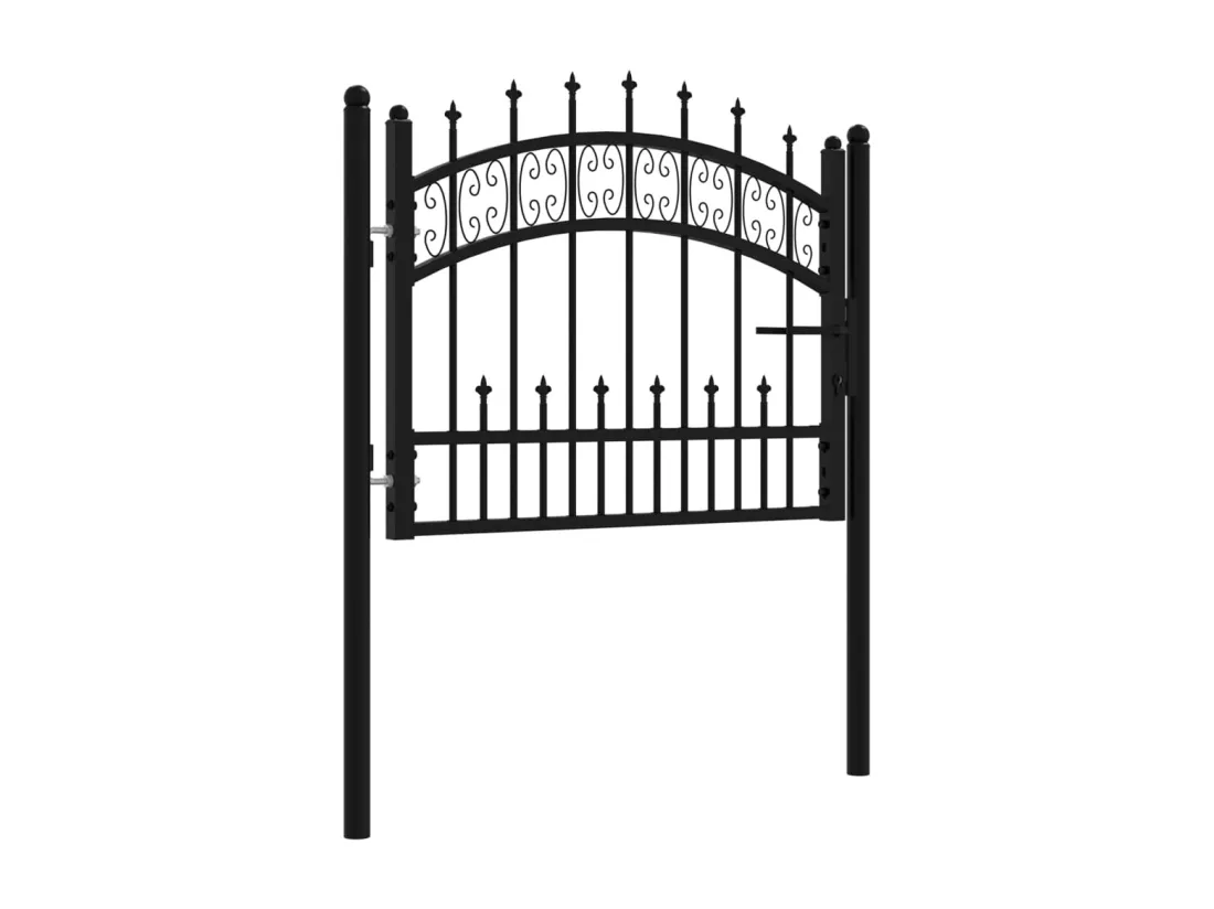 Portail et sommet de lance Noir 103x120 cm Acier enduit poudre