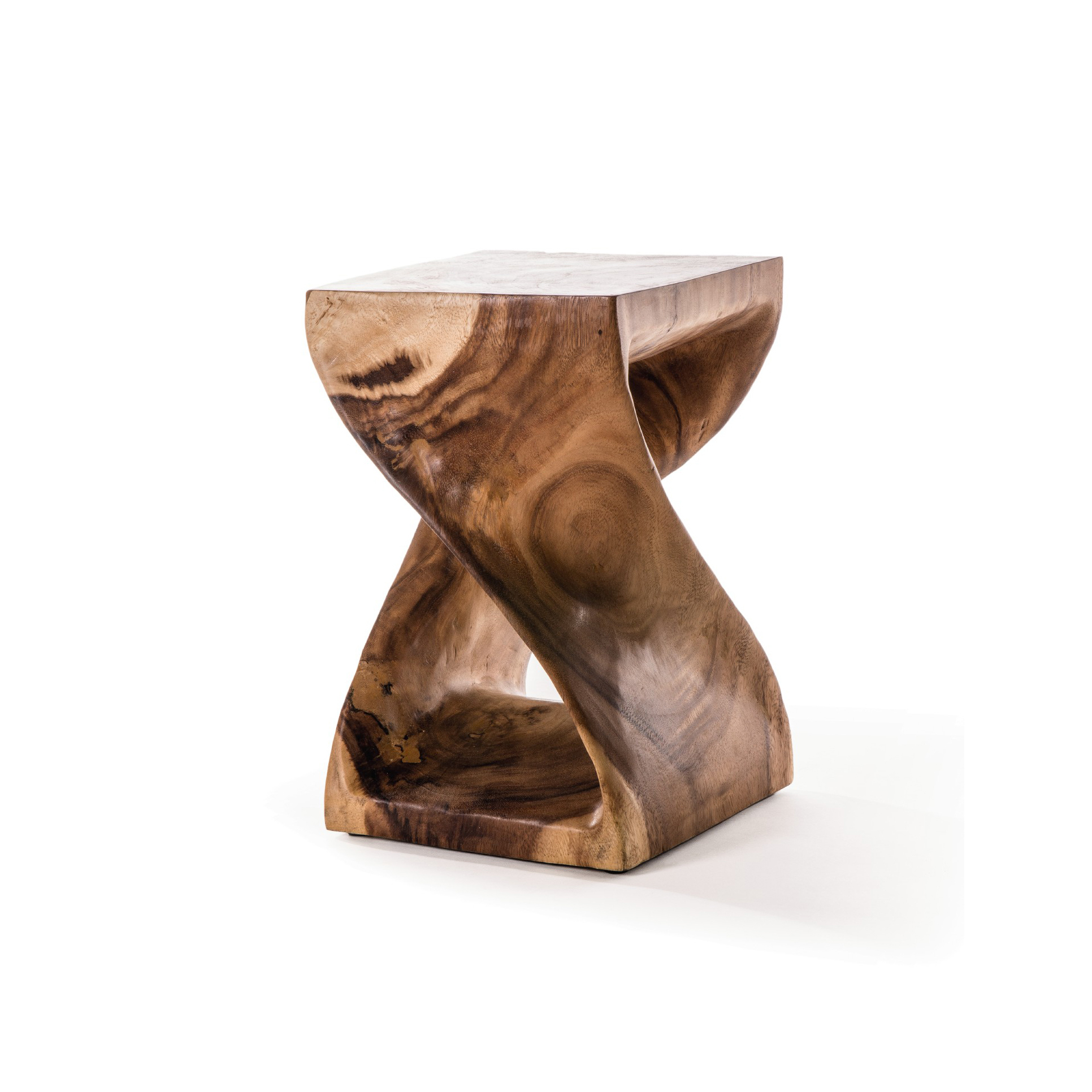 Hocker 'Twist', Suarholz, H 51cm, B 28 cm, T 28 cm von fischer's lagerhaus