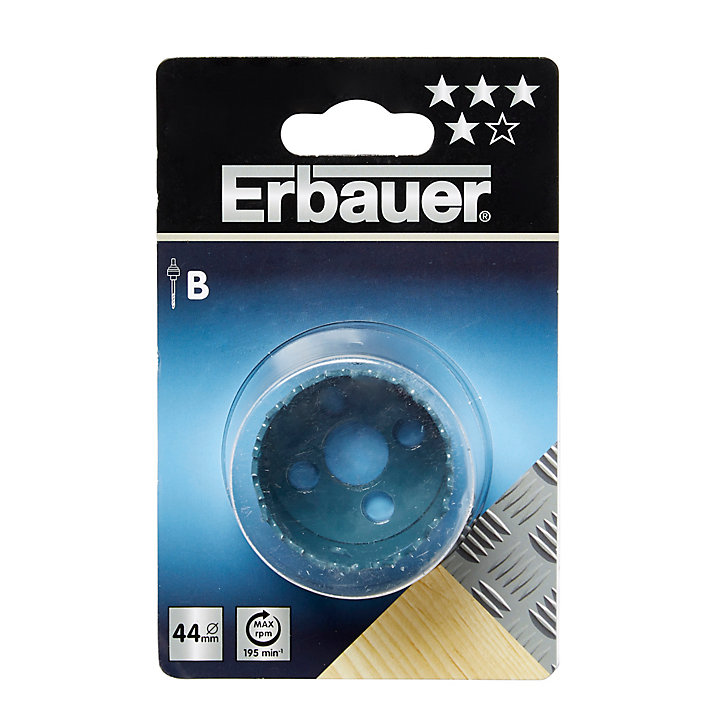 Scie cloche sans foret pilote Erbauer pour métal et bois Ø.44 mm