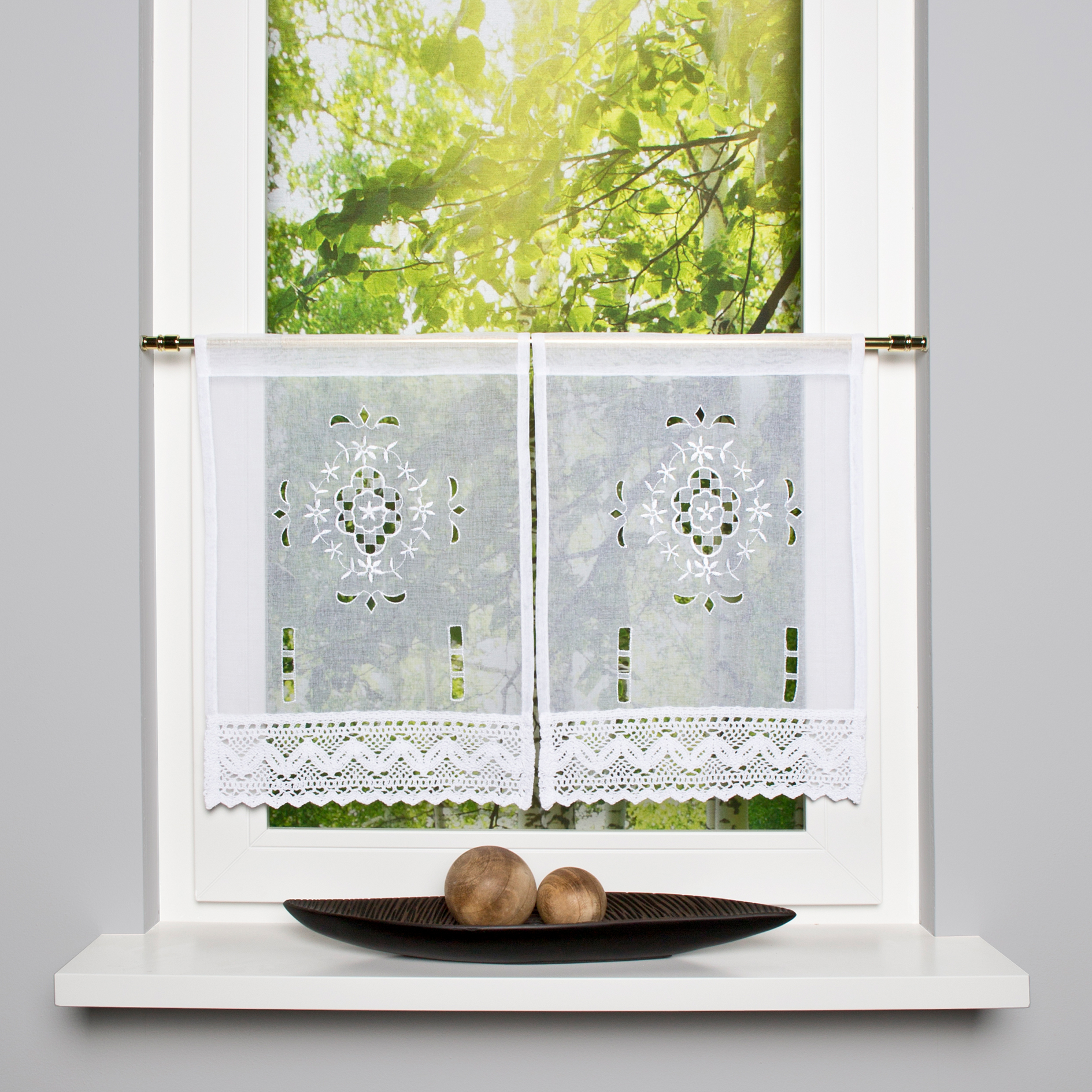 2er-Set Fensterbehang ALEGRA - weiß - 30x45 cm