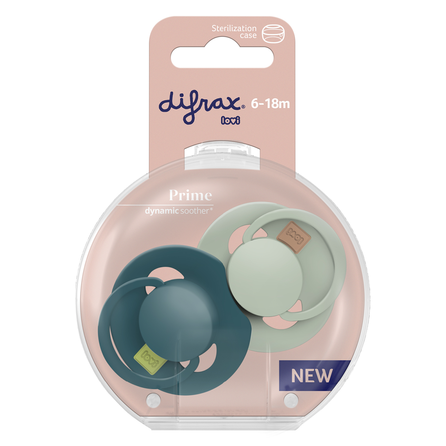 Difrax Lovi Fopspeen 6-18 maand Pistachio/Green (2 stuk)