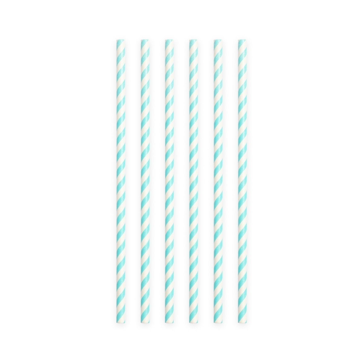Papieren Rietjes Baby Blauw Gestreept 19,7cm 20st