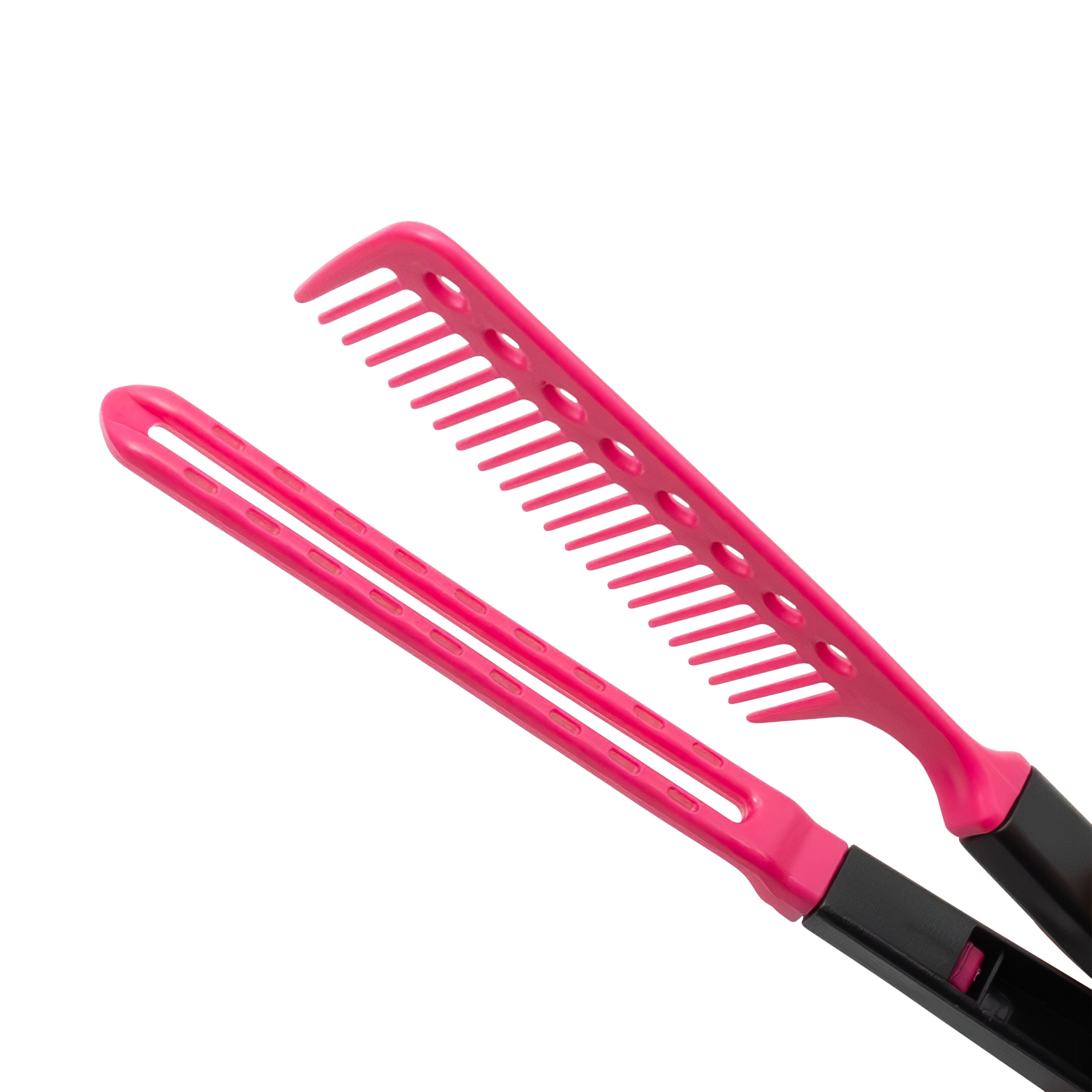 (24cm) Doppelseitiger Friseur Kamm Haar Styling Glättkamm - Pink / Schwarz