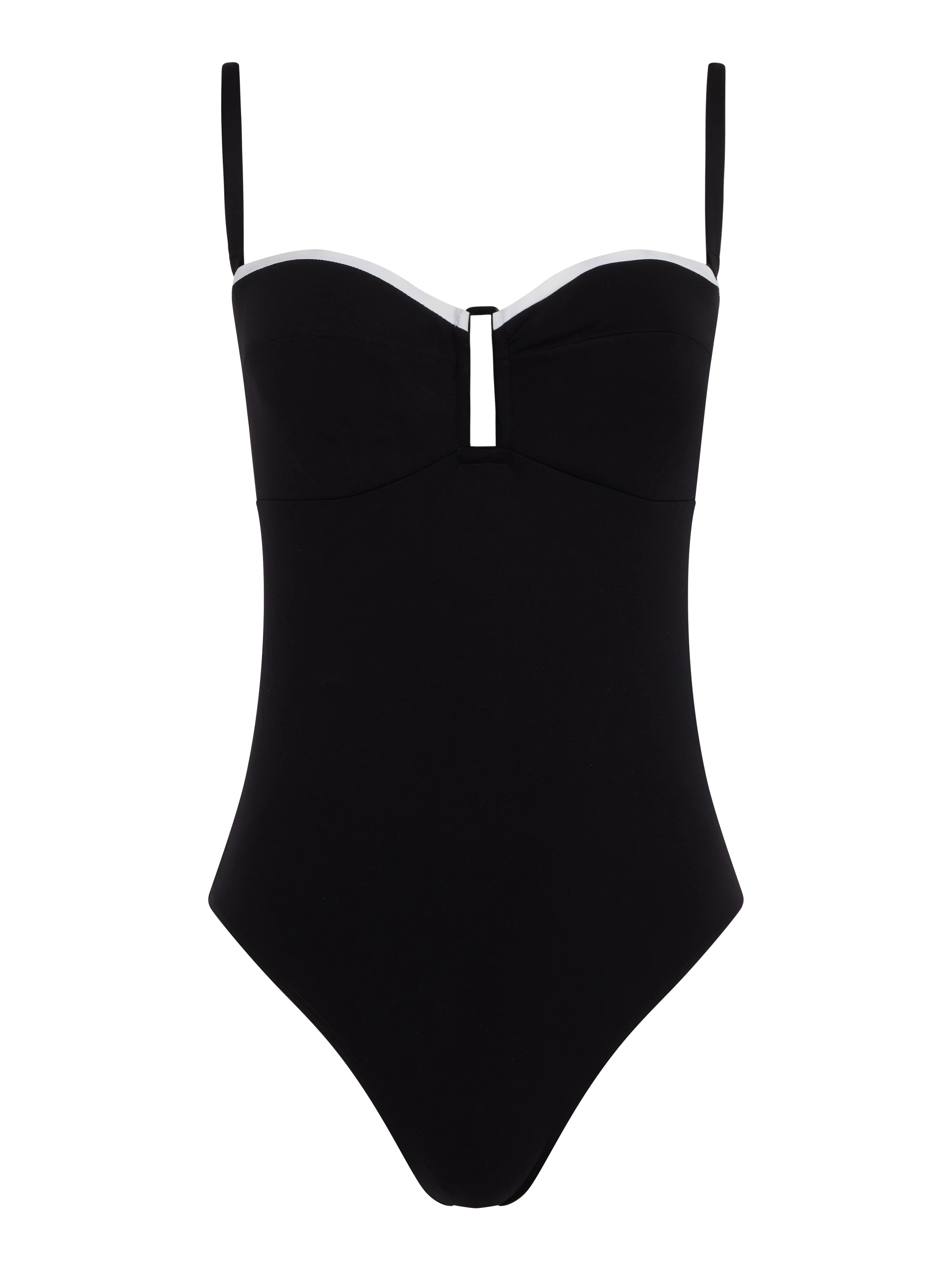 AUTHENTIC - Maillot de bain 1 pièce sans armature bandeau bretelles amovibles | Noir