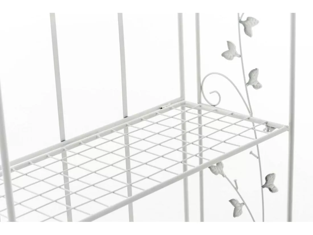 Étagères sur pied - Métal - 60 x 33 x 158cm - Blanc - Arona