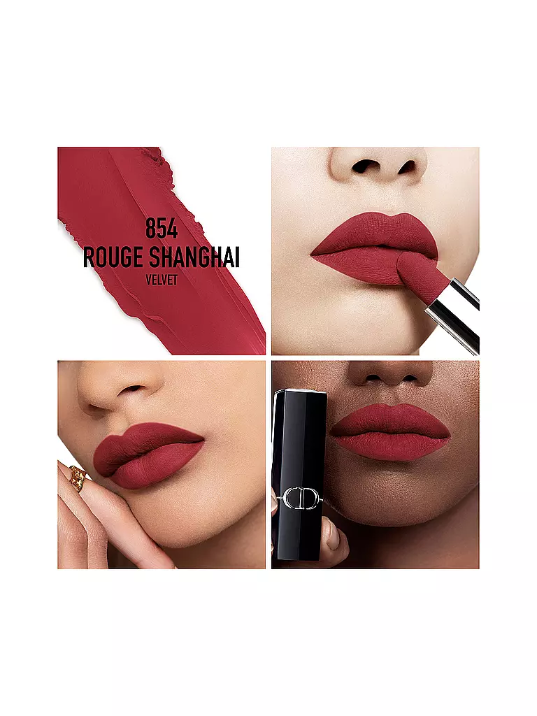 DIOR Lippenstift - Rouge Dior Velvet Lipstick (854 Rouge Shanghai) kupfer