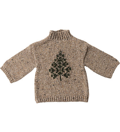 Maileg Julesweater til Nissedreng - str.6 - Beige/Juletr?