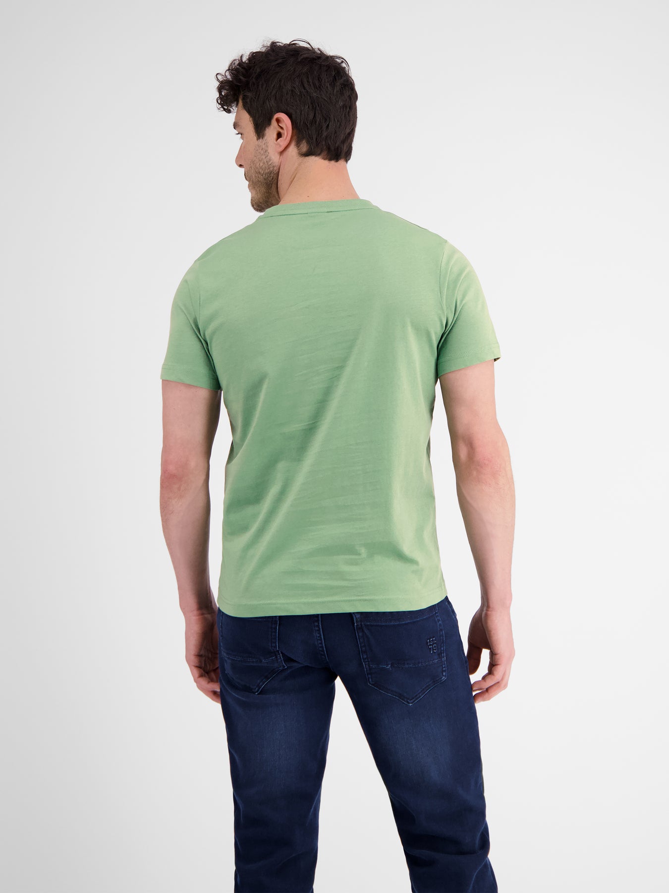 Unifarbenes T-Shirt für Herren mit Brustprint