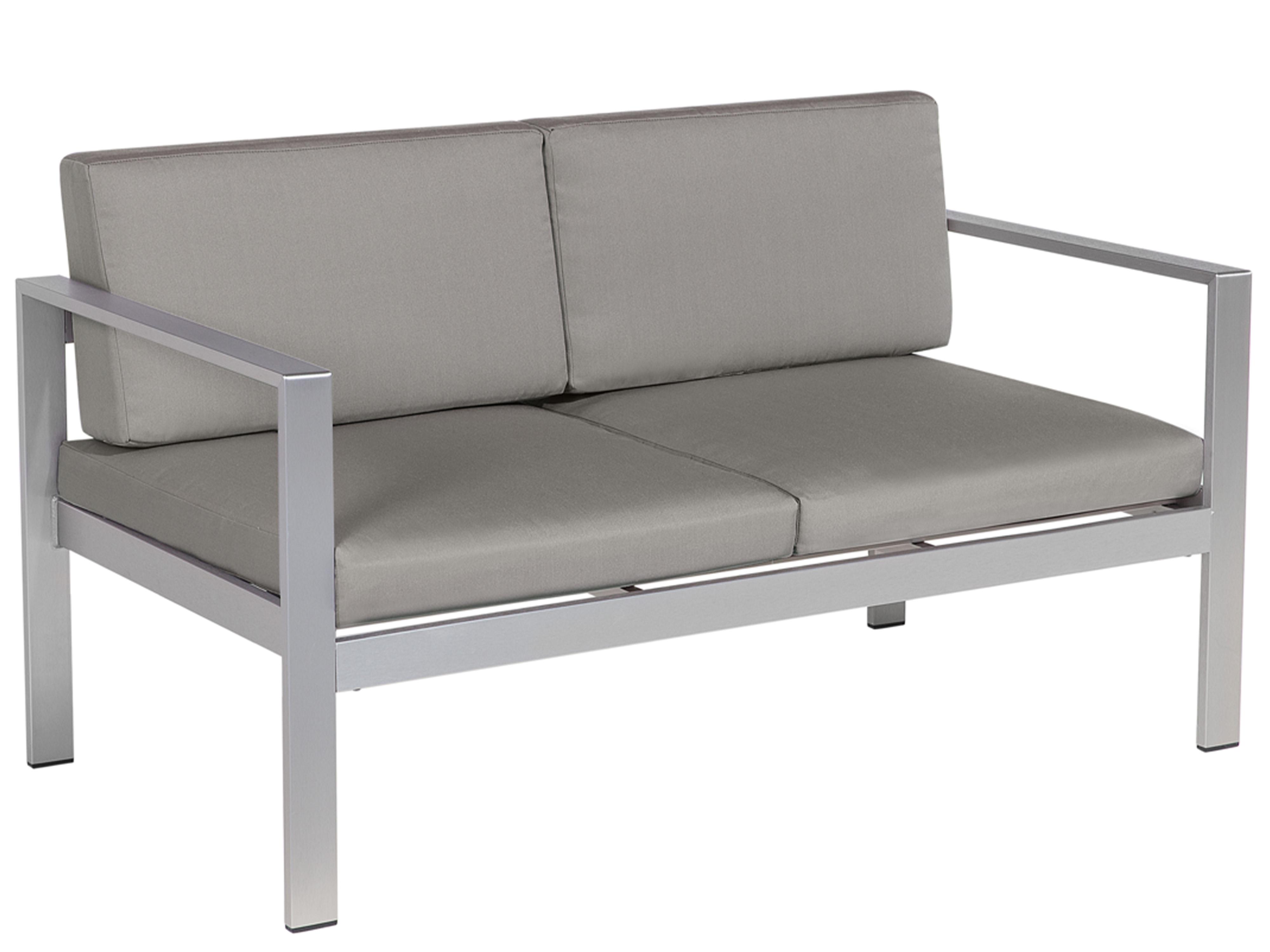Tuinbank met zitkussen SALERNO 142 cm Metaal Donkergrijs