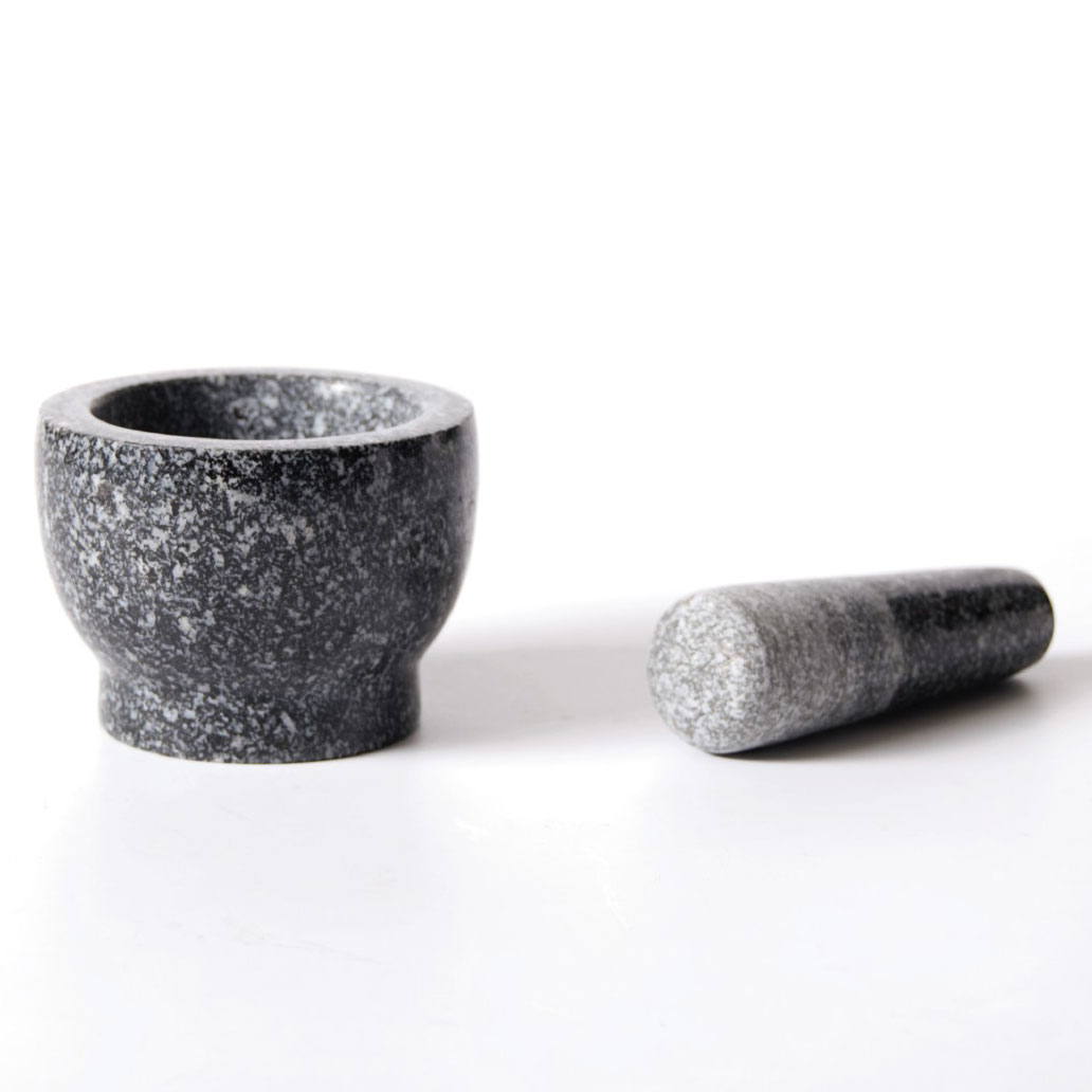 Mörser 'Cajun', grau, schwarz, Ø 9 cm, H 6,5 cm zu 13,80