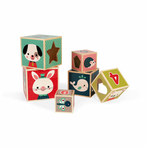 Pyramide 6 cubes - Baby Forest - JANOD